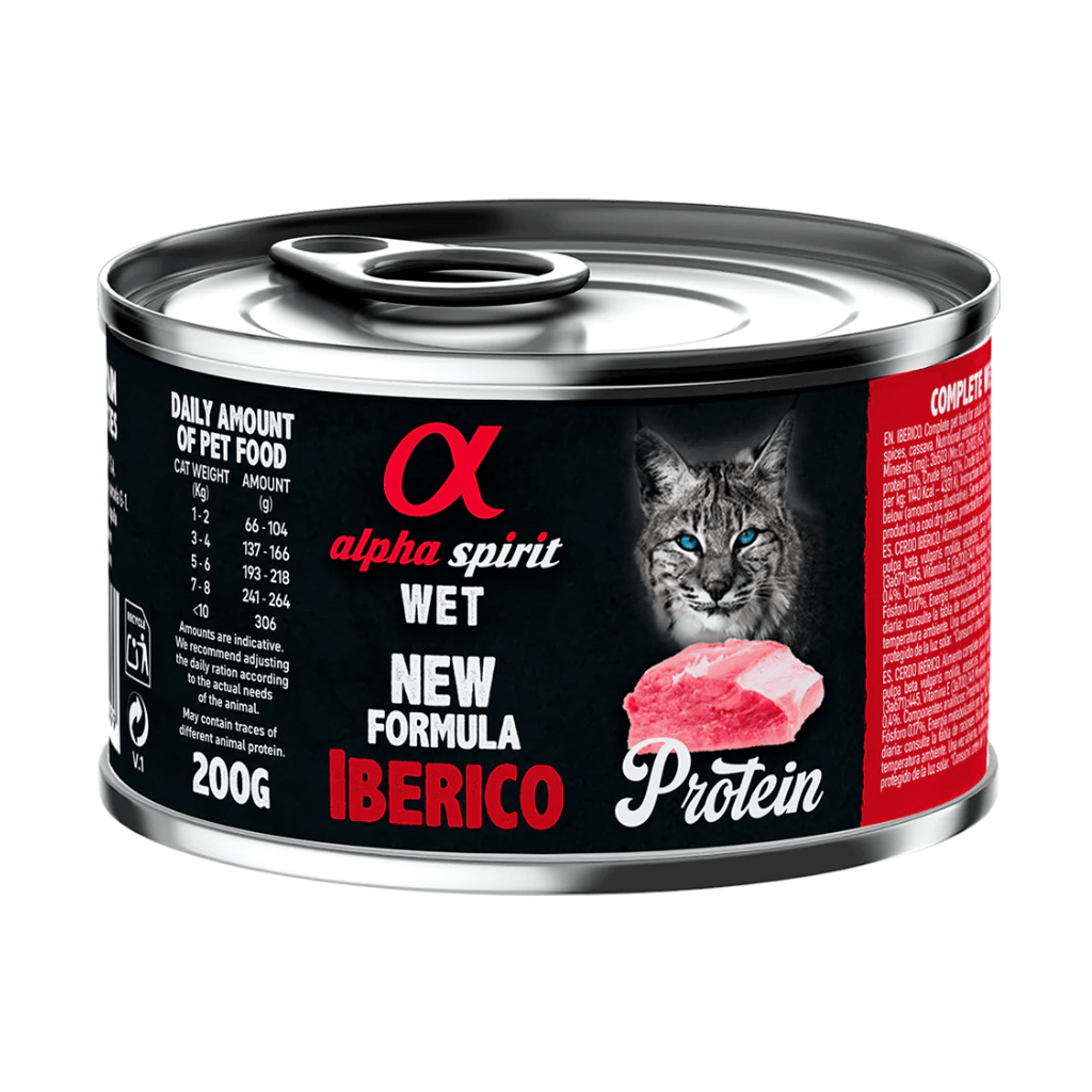 Alimento húmedo de cerdo de Alpha Spirit para gatos