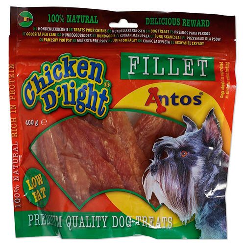 Antos FILLET para perro Palitos de Pollo 400grs 1und ó Pack Ahorro 6unds