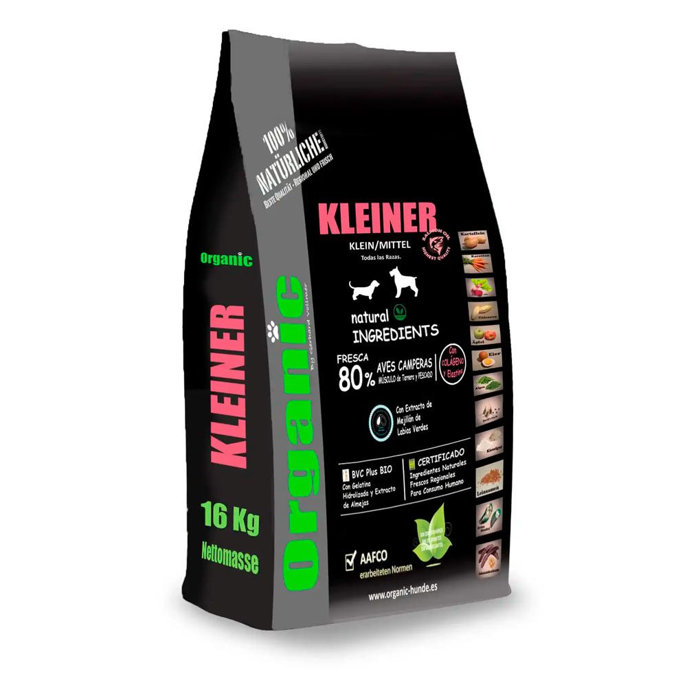 Organic Kleiner Hund para perros razas mini 1kg, 5kg, 14kg y 2x14kg